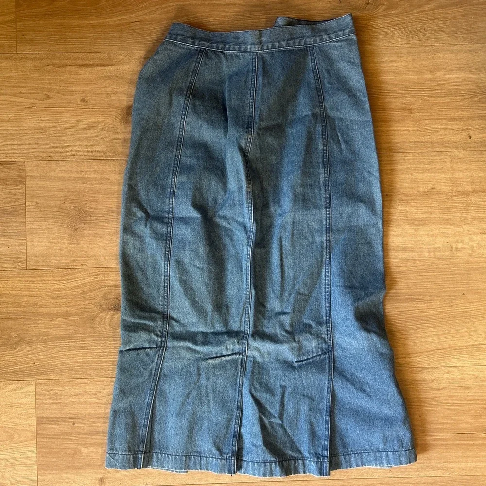 Vintage Jay Jacobs Denim Maxi Blue Cotton High Waist 90s Skirt